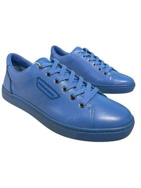 Dolce & Gabbana Calf Leather Blue Sneaker Shoe New